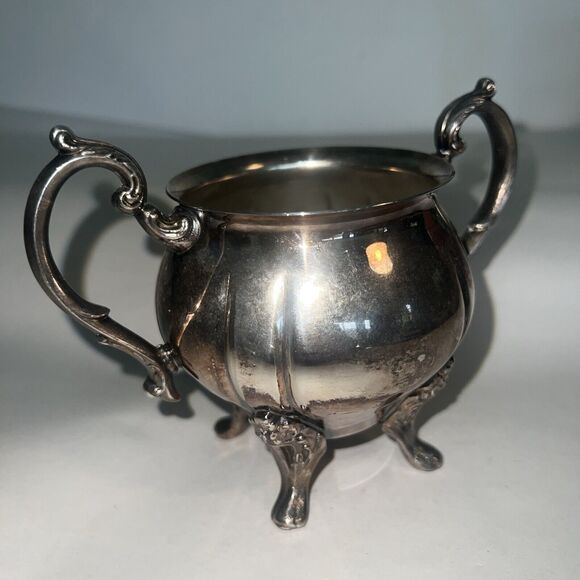 Vintage Sugar Bowl Silver Plate Unmarked - Picture 5 of 13